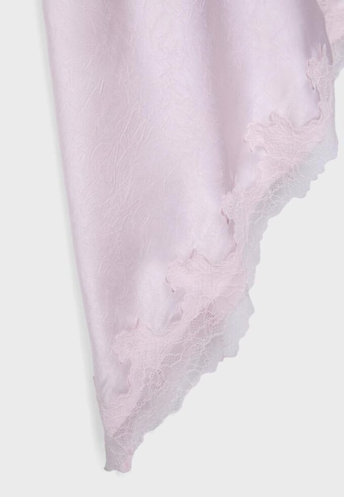 Abito corto asimmetrico in raso