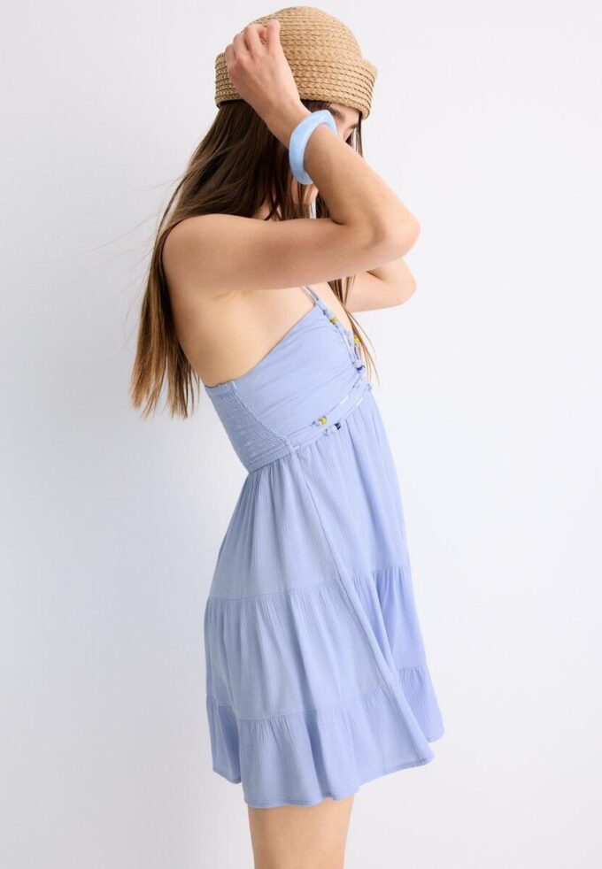 Abito corto con perline