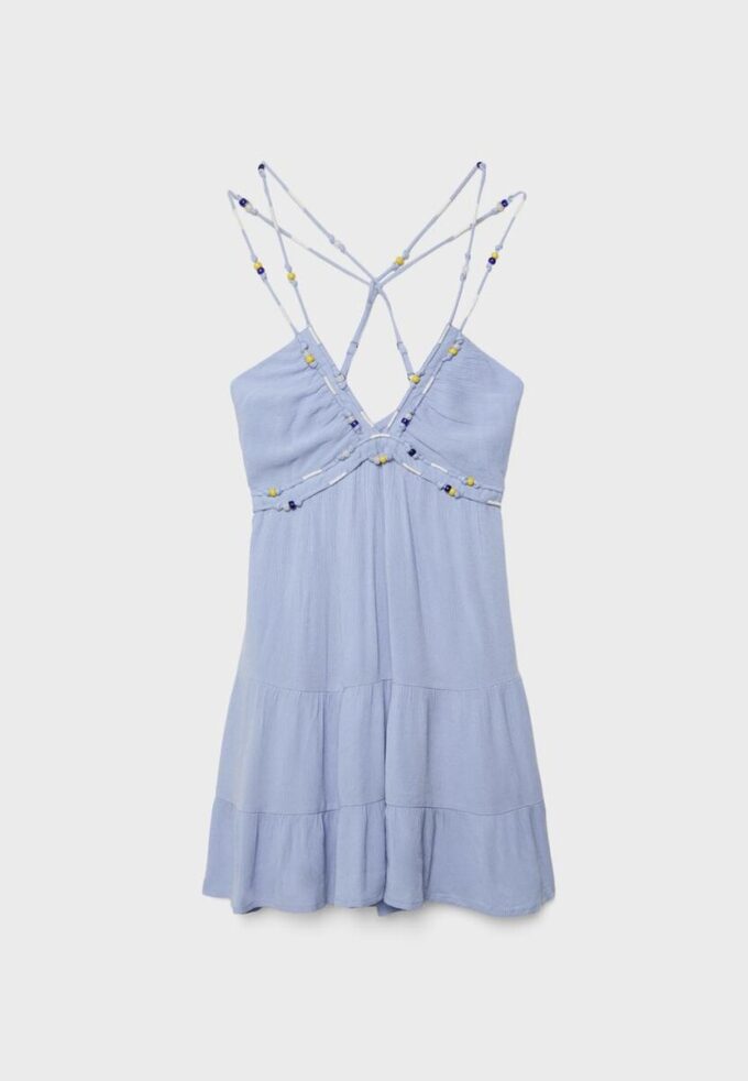 Abito corto con perline