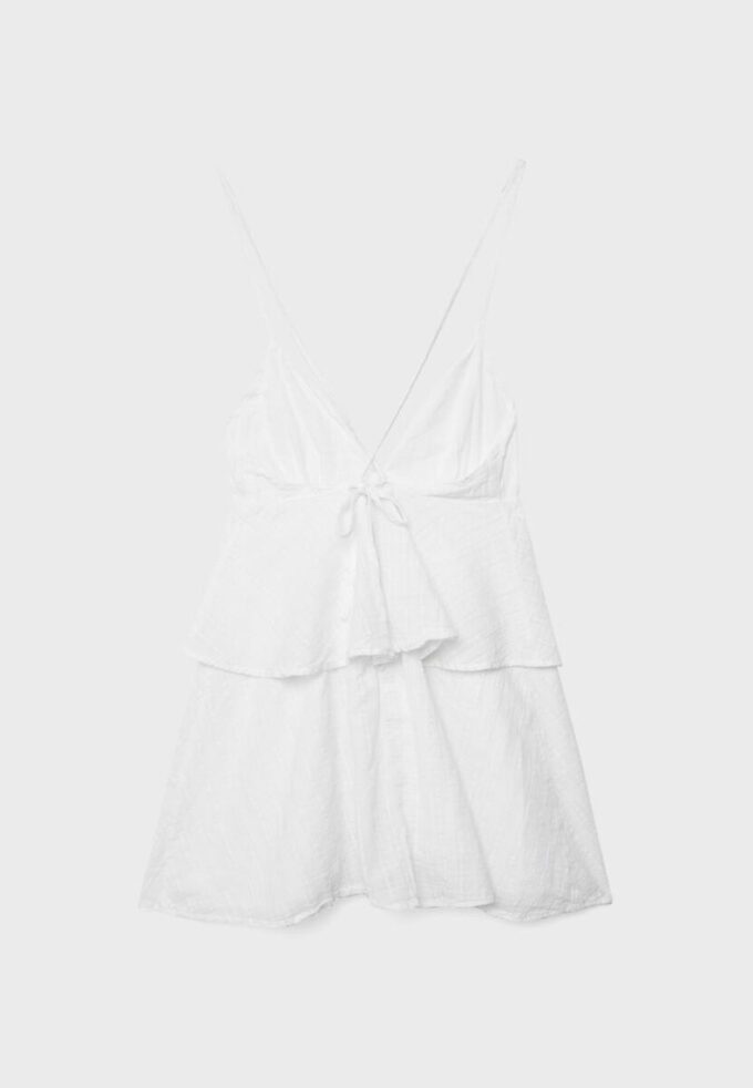 Abito corto con spalline e volant Abito corto con spalline e volant