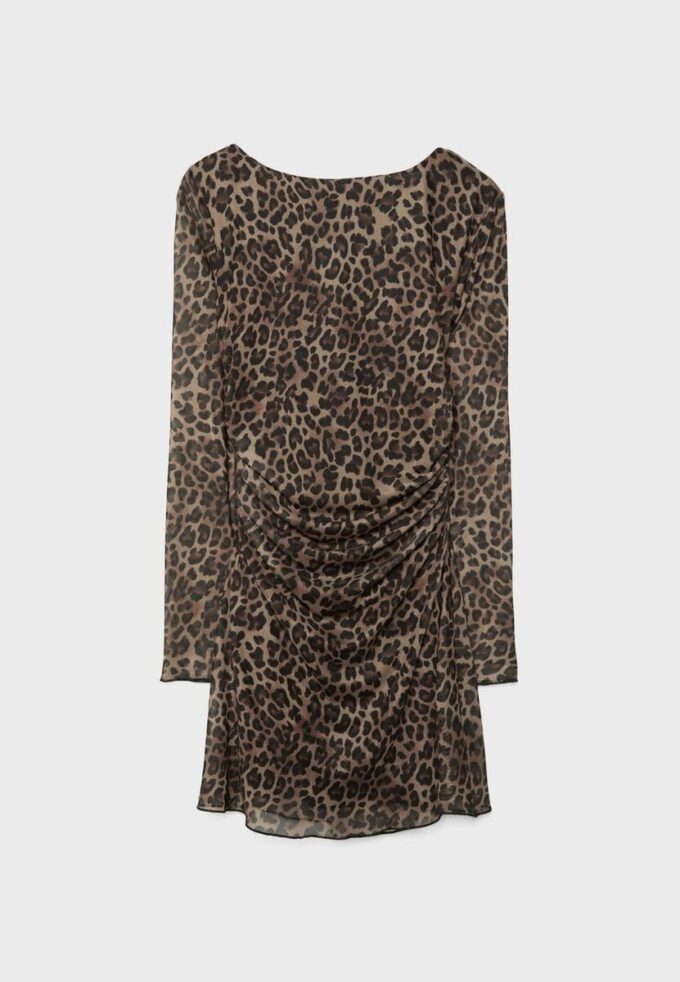 Abito corto in tulle stampato