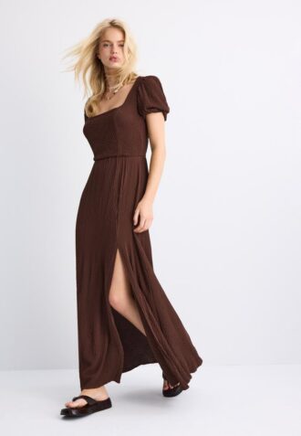 Abito lungo dalla vestibilità ampia con incrocio sulla schiena