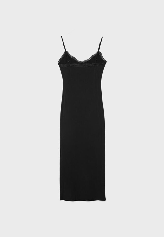 Abito lungo in maglia di pizzo