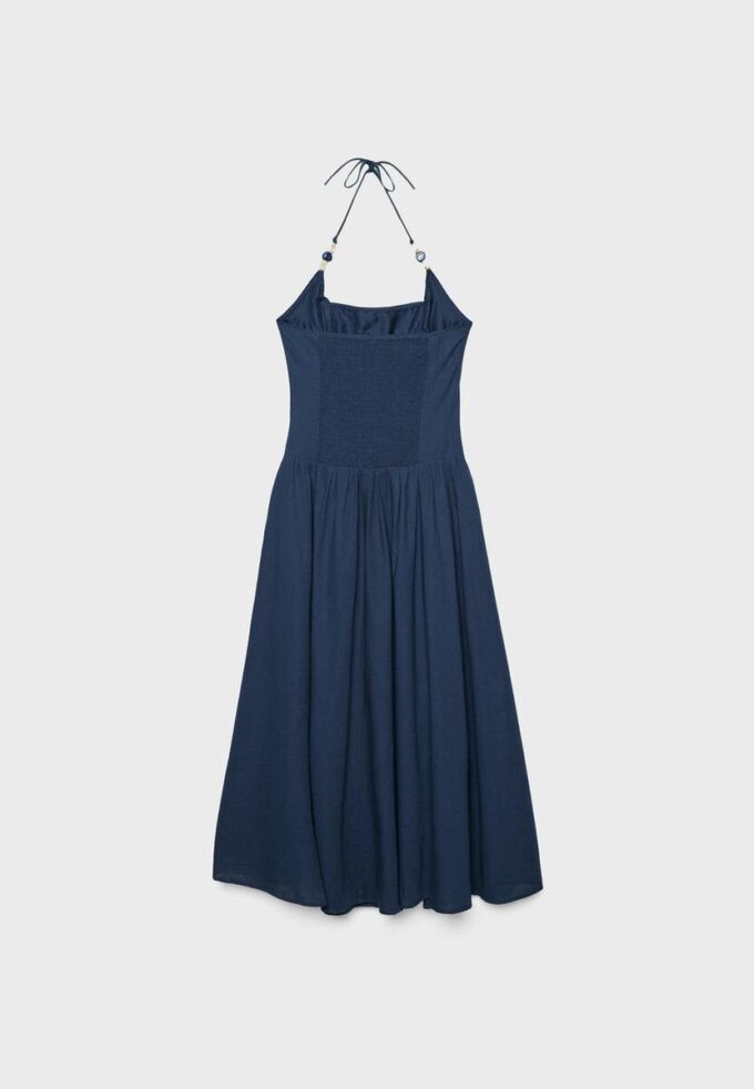 Abito midi con scollo all’americana e dettagli in perline Abito midi con scollo all’americana e dettagli in perline