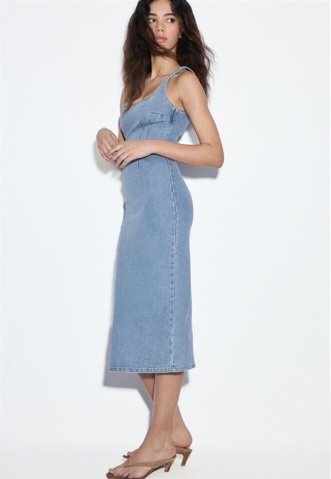 Abito midi in denim Abito midi in denim