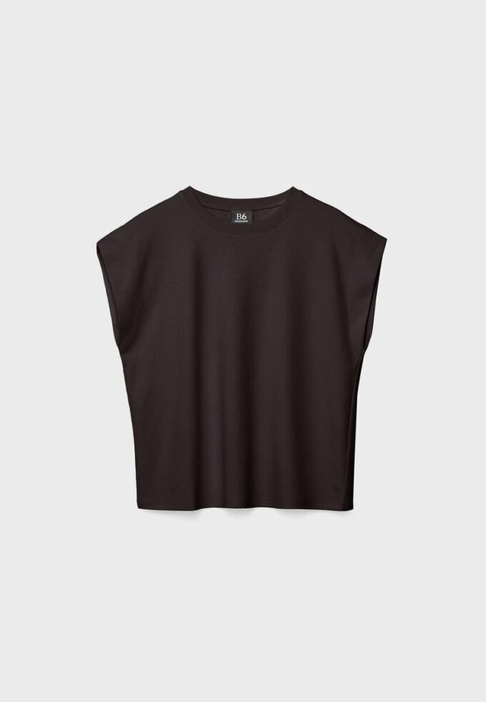 B06 T-shirt basic con spalle scese