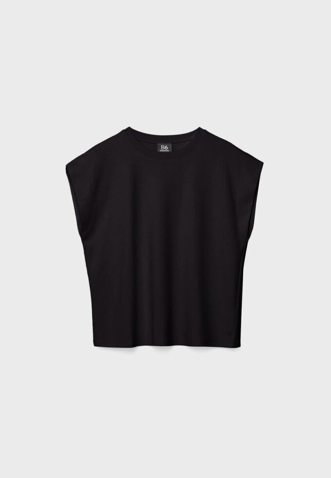 B06 T-shirt basic con spalle scese