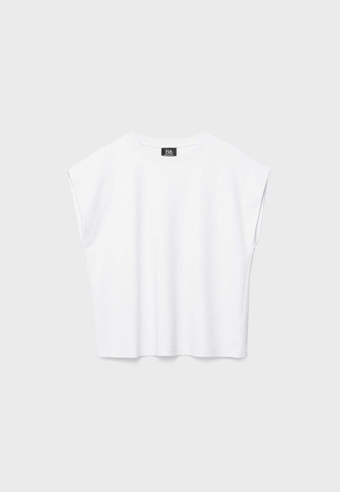 B06 T-shirt basic con spalle scese