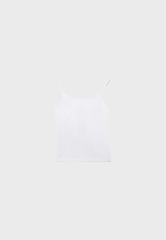 B07 Top con spalline a costine