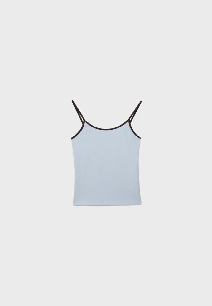 B07 Top con spalline a costine