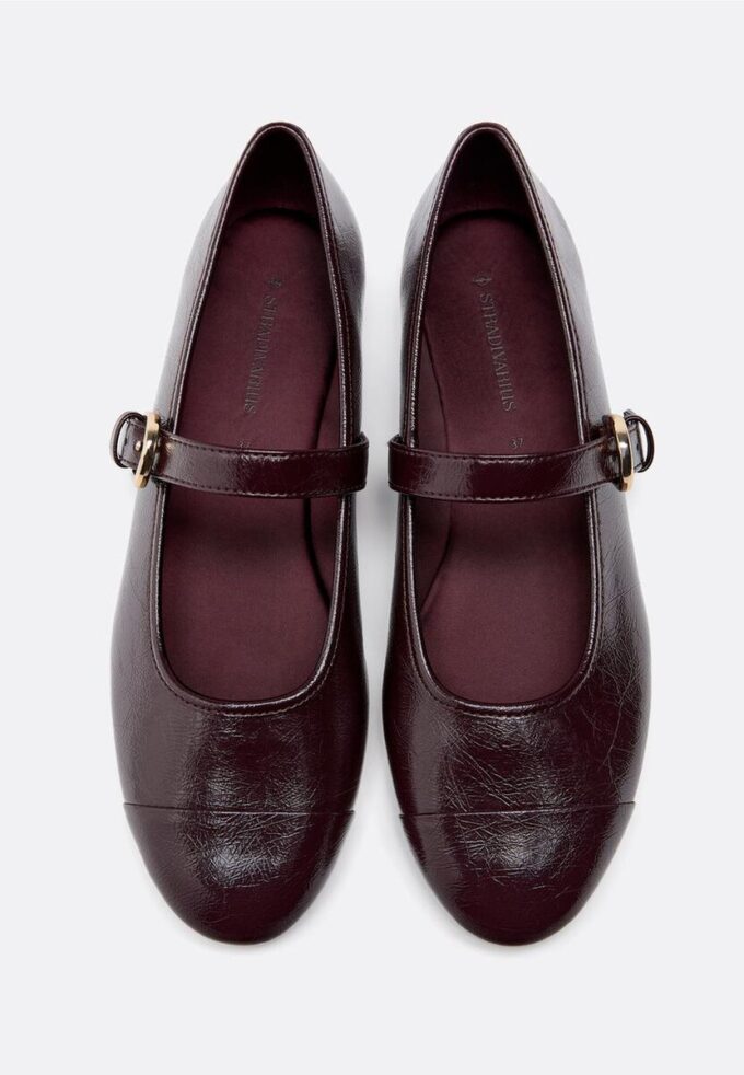 Ballerine effetto pelle con puntale