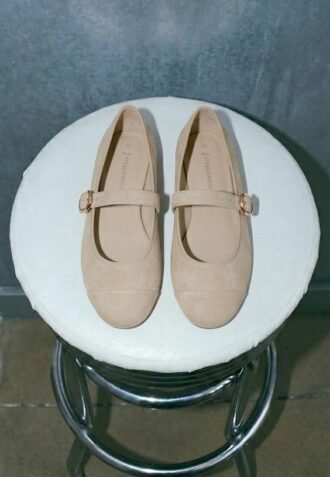 Ballerine in pelle con puntale