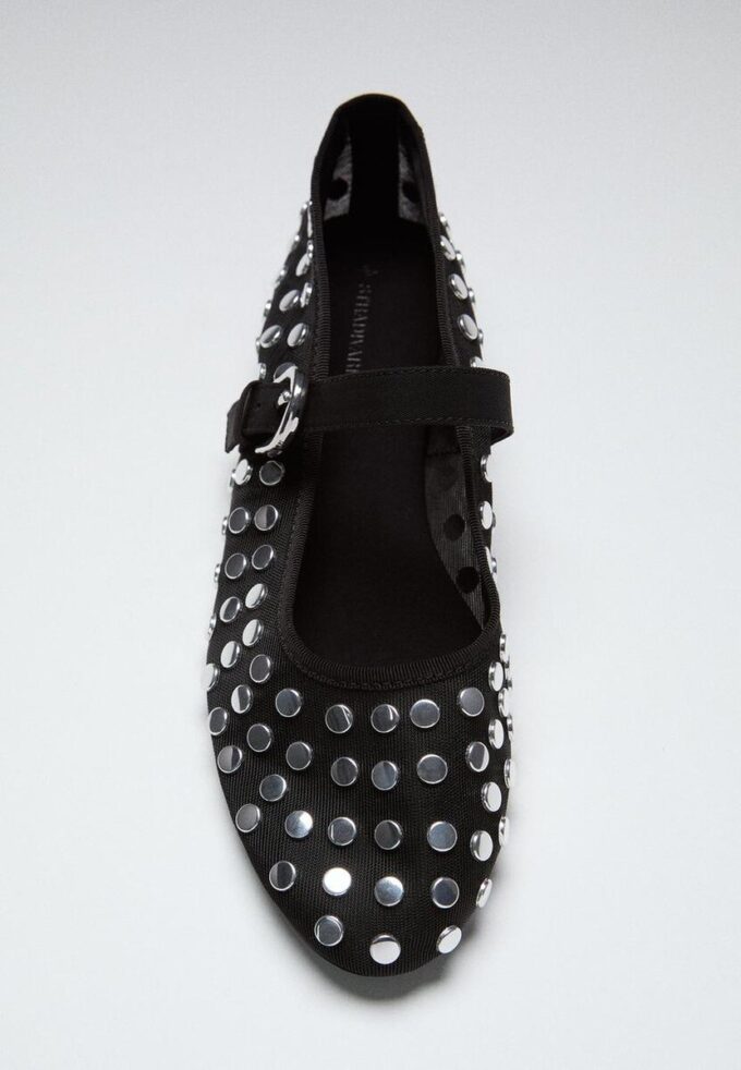 Ballerine in rete con borchie