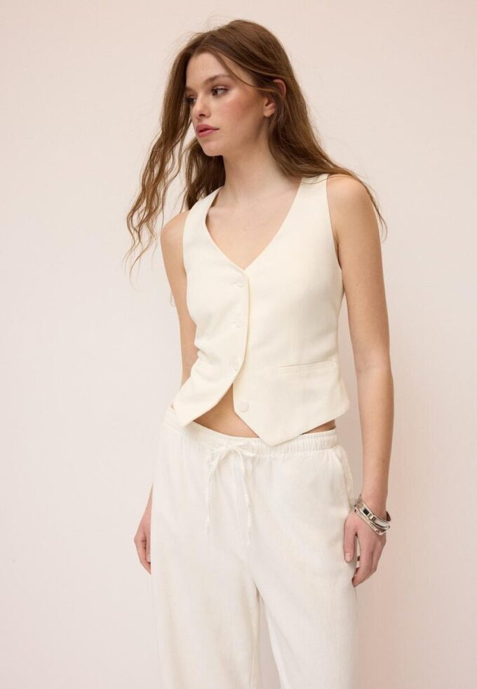 Basic Linen Blend Waistcoat Basic Linen Blend Waistcoat