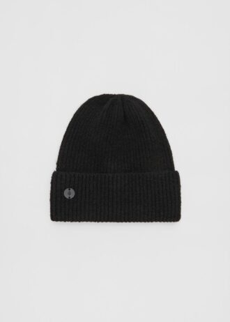 Berretto a coste con placca