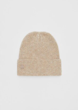 Berretto a coste con placca