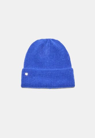 Berretto a coste con placca