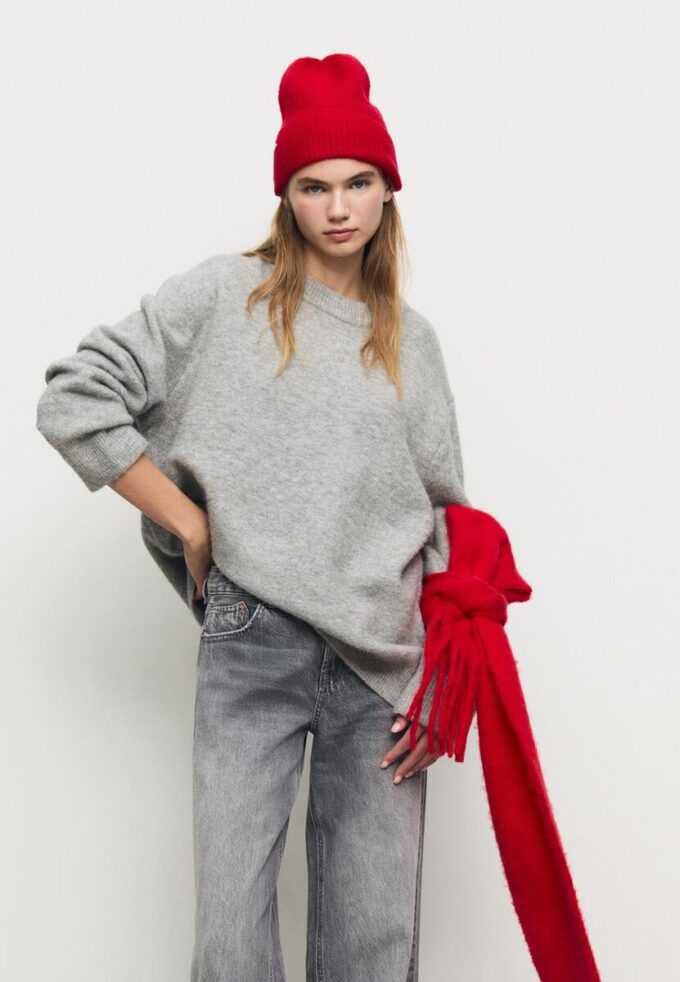 Berretto a coste con placca