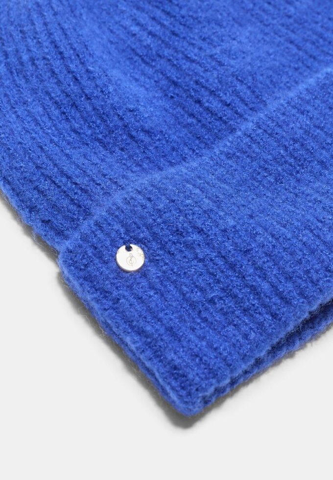 Berretto a coste con placca