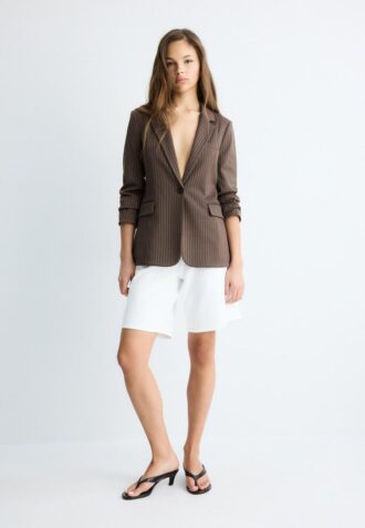 Blazer basic a righe in maglia
