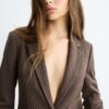 Blazer basic a righe in maglia
