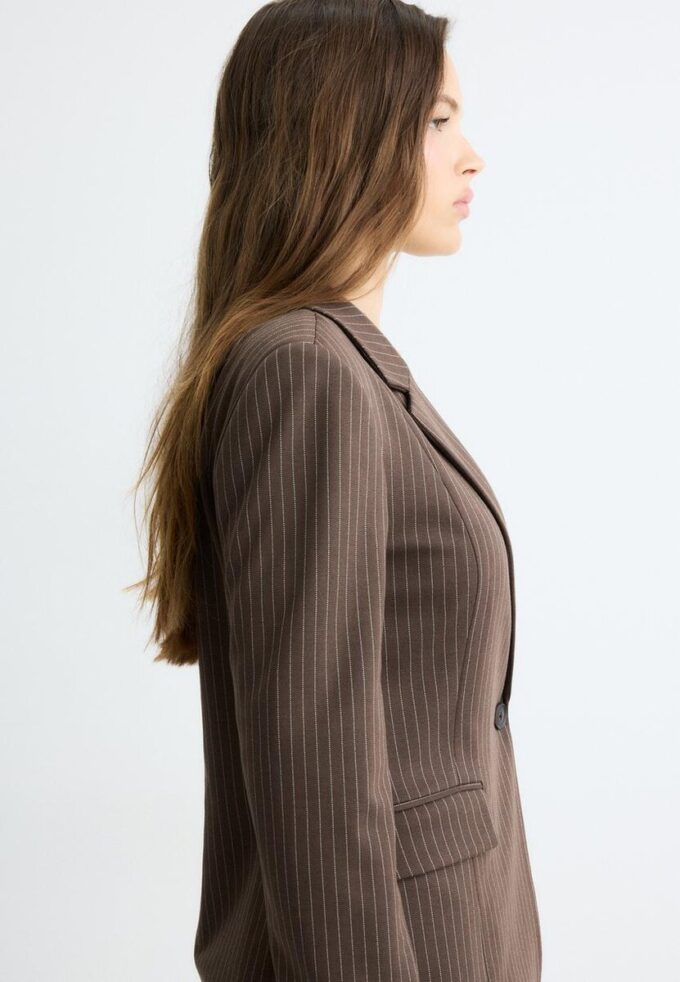 Blazer basic a righe in maglia