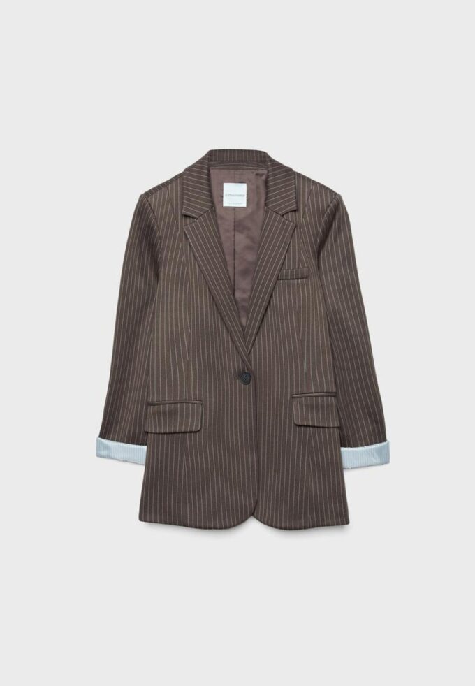 Blazer basic a righe in maglia