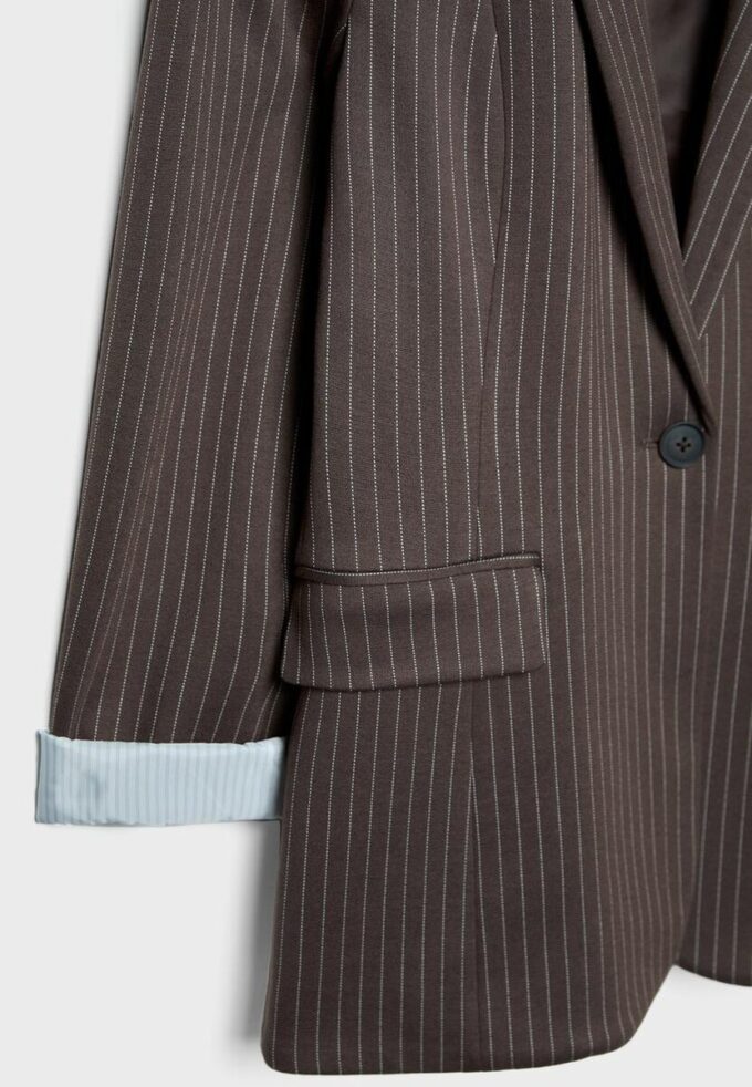 Blazer basic a righe in maglia