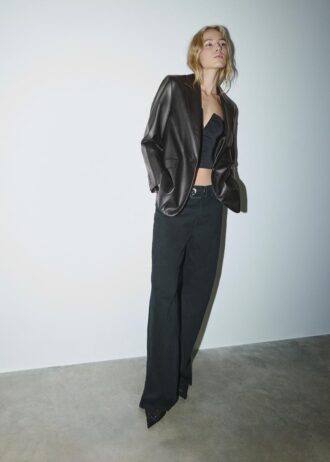 Blazer effetto pelle dalla vestibilità regolare