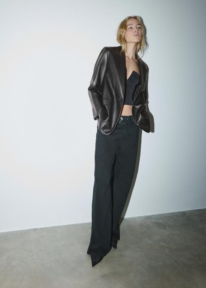 Blazer effetto pelle dalla vestibilità regolare