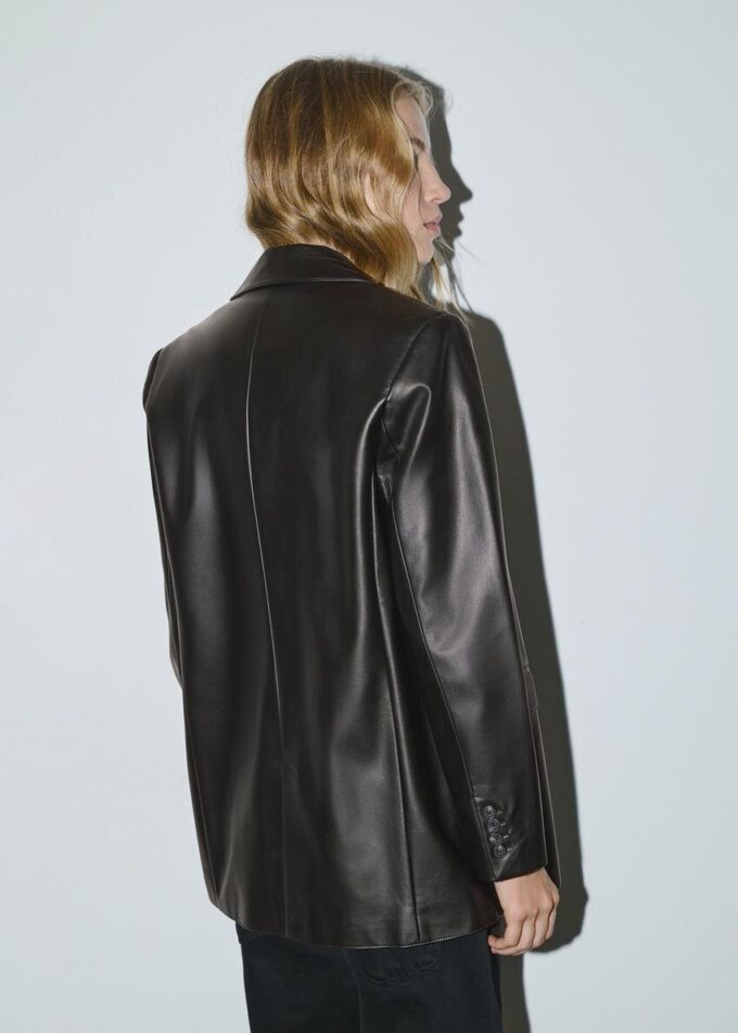 Blazer effetto pelle dalla vestibilità regolare