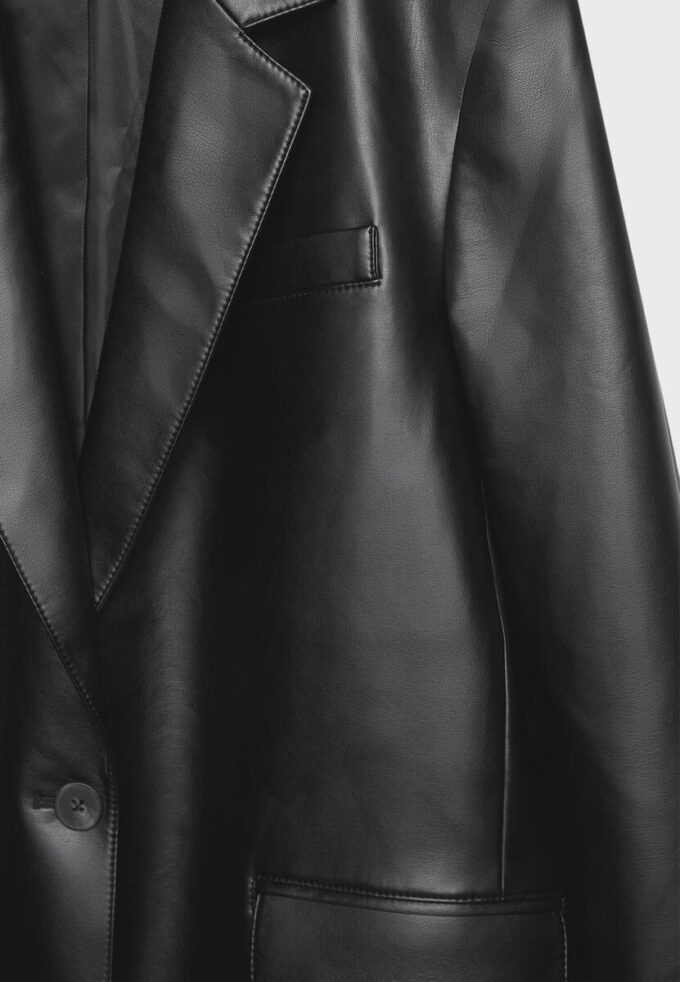 Blazer effetto pelle dalla vestibilità regolare