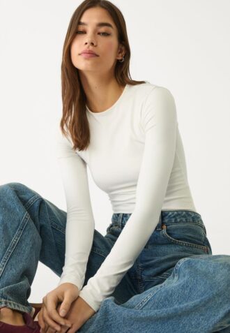 Body a maniche lunghe in poliammide