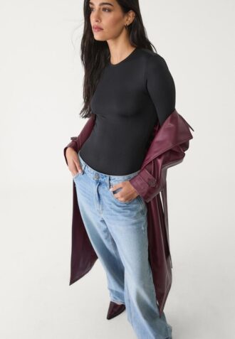 Body a maniche lunghe in poliammide