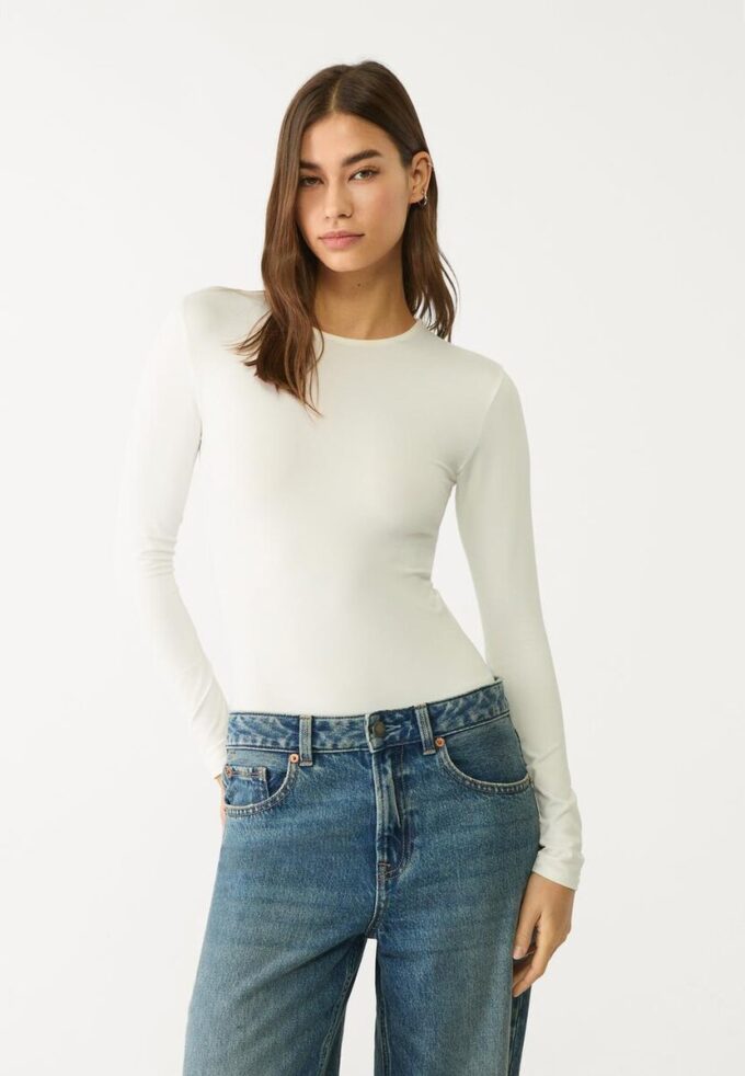 Body a maniche lunghe in poliammide Body a maniche lunghe in poliammide