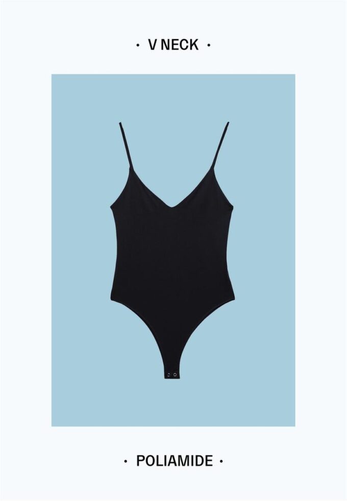 Body con spalline e scollo a V Body con spalline e scollo a V
