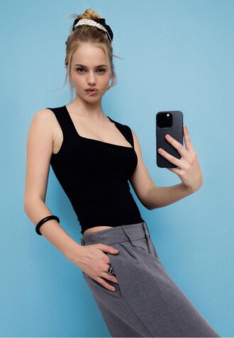 Body in poliammide con scollo quadrato