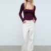 Body in poliammide con scollo quadrato