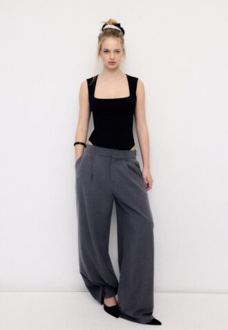 Body in poliammide con scollo quadrato