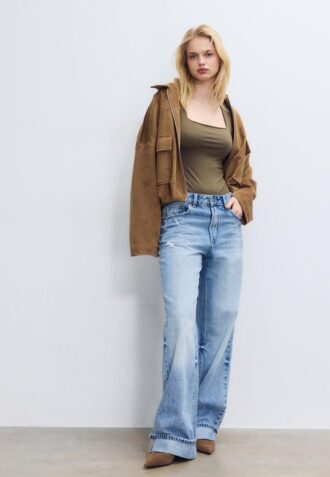 Body in poliammide con scollo quadrato