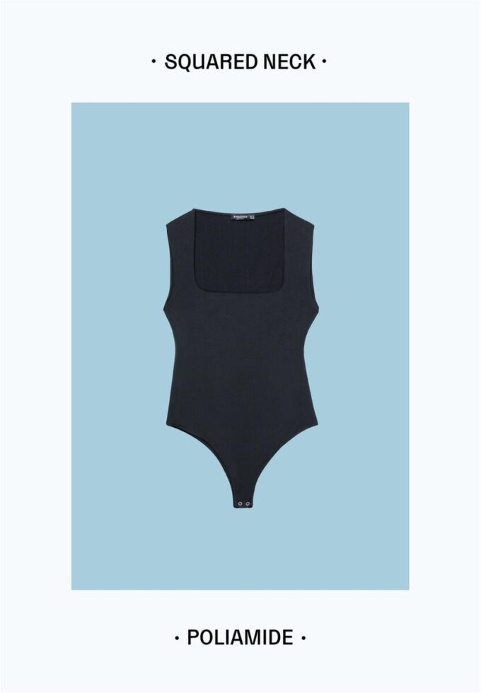 Body in poliammide con scollo quadrato Body in poliammide con scollo quadrato