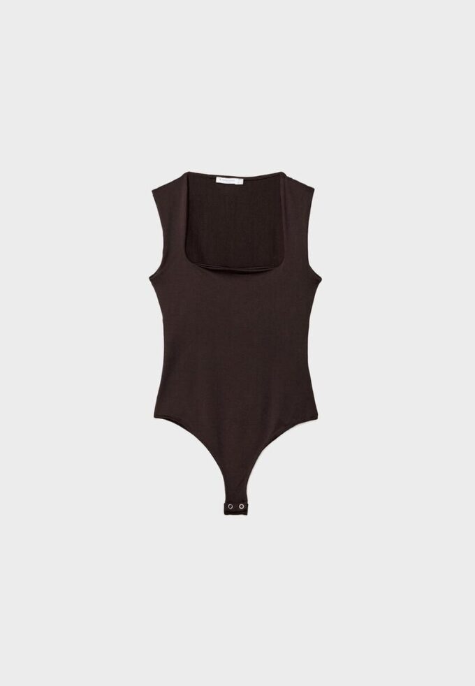 Body in poliammide con scollo quadrato
