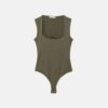 Body in poliammide con scollo quadrato