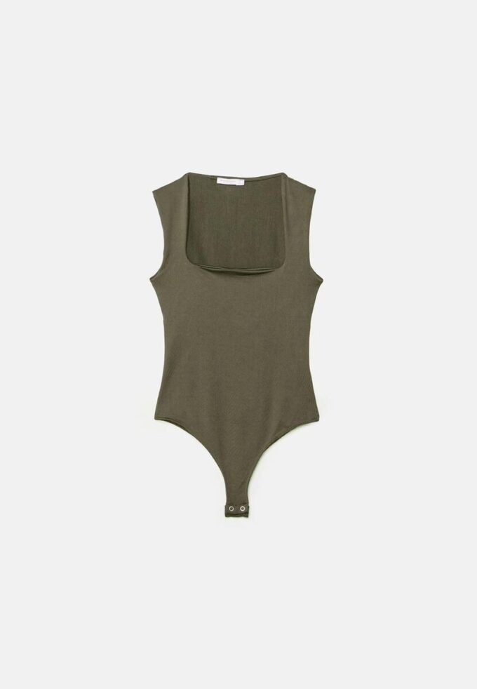 Body in poliammide con scollo quadrato