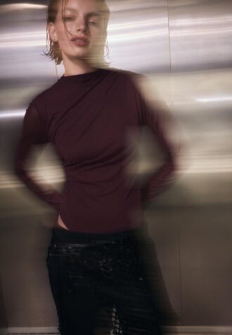 Body in tulle arricciato