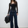 Body in tulle con scollo quadrato