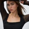 Body in tulle con scollo quadrato