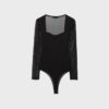 Body in tulle con scollo quadrato