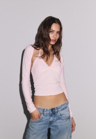 Bolero slim fit a maniche lunghe