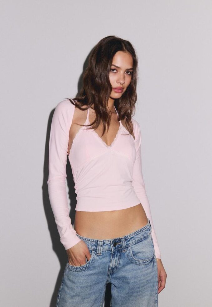 Bolero slim fit a maniche lunghe